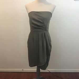 Banana Republic Olive Green Draped Satin Straples